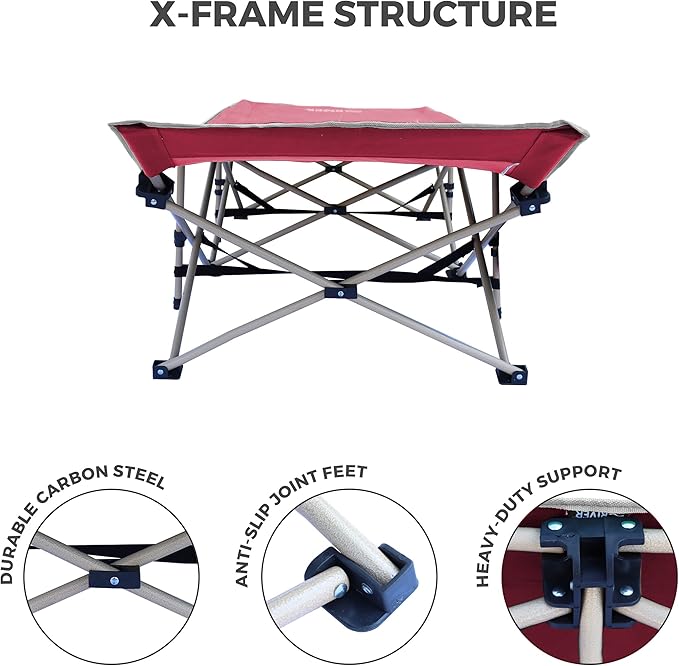 OSAGE RIVER Camping Cot for Adults - Folding Camping Cot - Portable Cots for Sleeping - Rated for 300 lbs