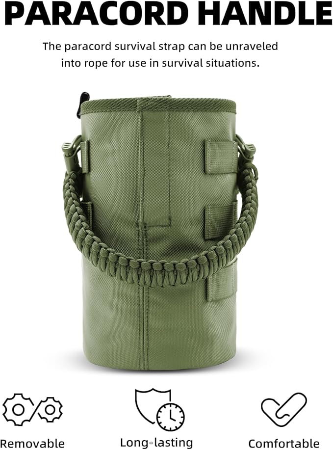 Water Bottle Holder Bag with Molle Strap - Water Bottle Carrier Pouch for Walking, Gym, Camping, Fishing, Hunting 32oz, 64oz, 128oz One Gallon Tactical Carrier Holder
