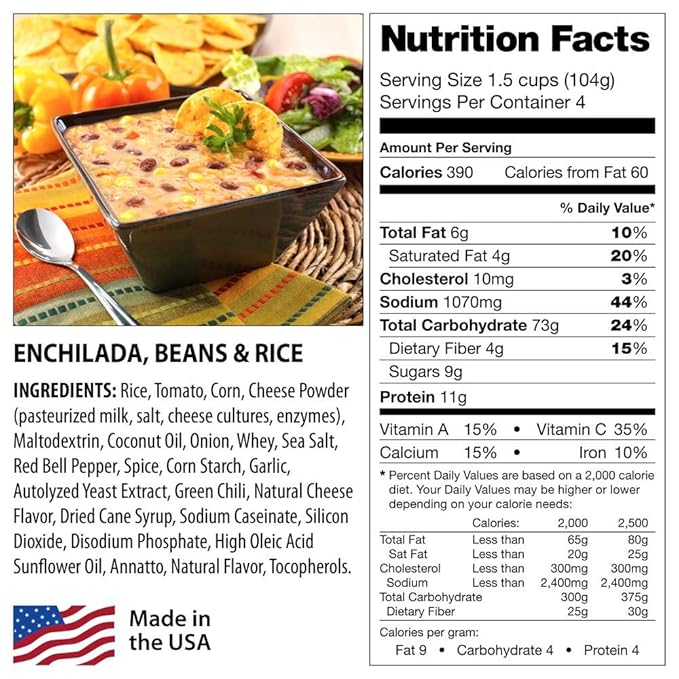 Long Term Gluten Free Food Storage Sample Pack: 16 Large Servings - 4 lbs Freeze Dried Meals - Emergency Prepper Supply with 25 Year Shelf Life