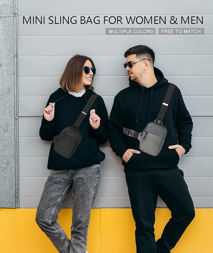 Mini Sling Bag for Men Women, Waterproof Utility Crossbody Backpack Chest Bag for Hiking Travel Sports Running