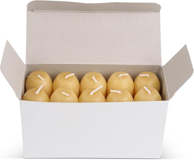 UCO 12-Hour Natural Beeswax, Long-Burning Candles for Outdoor, Camping, Emergency, Survival - Candle Lantern, 10 Pack