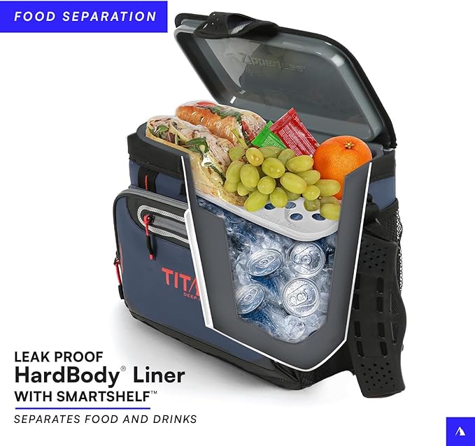 Titan by Arctic Zone Deep Freeze Cooler - Zipperless Hardbody Cooler - Deep Freeze Insulation, HardBody Liner, and SmartShelf