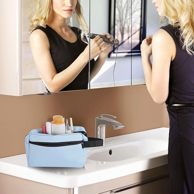 Travel Toiletry bag Toiletry bag for women men Hanging Cosmetic bag Travel accessories for Women Men (Sky blue)