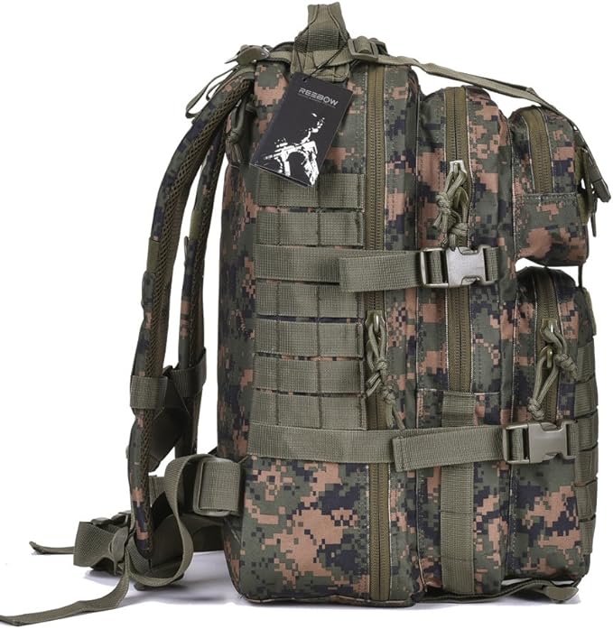 REEBOW GEAR Military Tactical Backpack Small Molle Assault Pack Army Bug Bag Backpacks Rucksack Daypack (Woodland Camo)