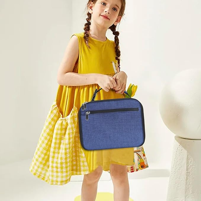 Kids Lunch Box for Boys Girls Lunch Bag Insulated Durable Lunchbox Children Lunch Tote Bag for School Dark Blue