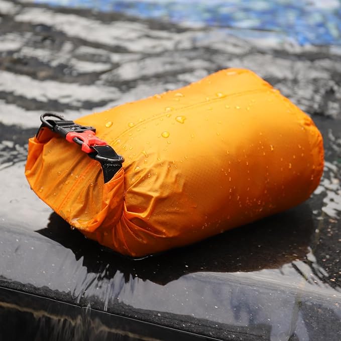 Desoto Waterproof Dry Bag, Roll Top Lightweight Dry Storage Bag with Emergency Whistle for Travel, Orange (5L)