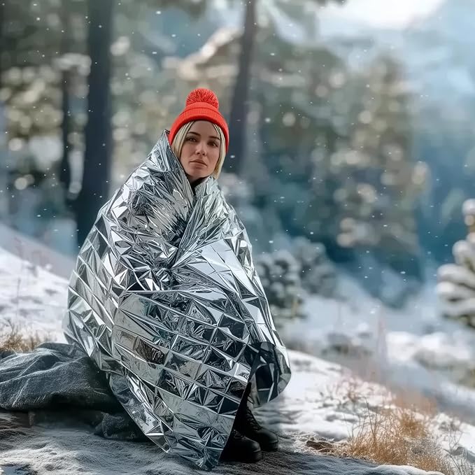 Altland 6 Pack of Emergency Blankets - Heat Reflective Blankets for Winter Survival Kits, Disaster Preparedness, Cold Weather Camping, and Homeless Care Packages