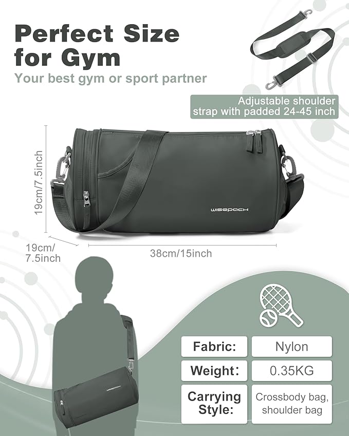 Small Gym Bag for Women,Waterproof Workout Bag Mini Duffle Bag Womens Spotrs Gym Bags Small Travel Duffel Bag with Wet Pocket Carry on Weekender Bags for Dance Swimming,Gym,Yoga,Fitness Dark Green