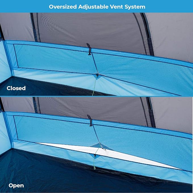 CORE Instant Cabin Tents with LED Lights | 6 Person / 9 Person / 12 Person Family Multi Room Lighted Pop Up Tents for Camping | Included Storage Pockets for Camping Accessories
