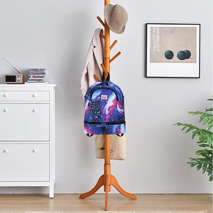 Dry Wet Drawstring Backpack with Shoe Compartment for Women Adjustable Gym Bag