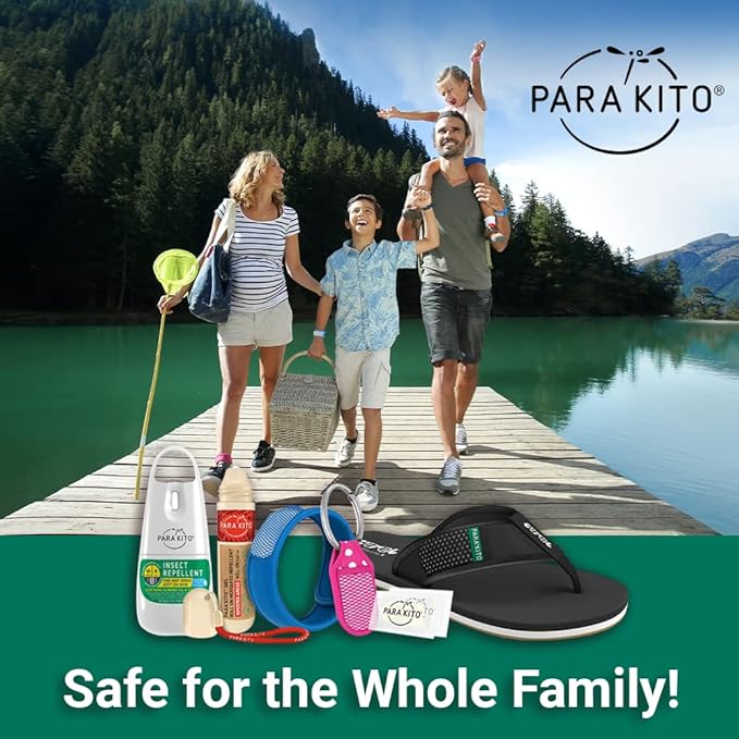 PARA'KITO Mosquito Insect & Bug Protection Wristband - Mosquito Stickers, Bug Spray Alternative - Summer Essentials, Beach Accessories, Hiking, Camping Essentials - w/Essential Oils (Leopard White)