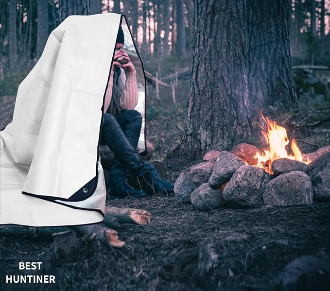 Heavy Duty Survival Blanket -Multifunctional Reflective Tarp Thermal Blanket - 60" x 83" Waterproof Sandproof for Camping Hiking Outdoors Multifunctional Emergency Blanket…