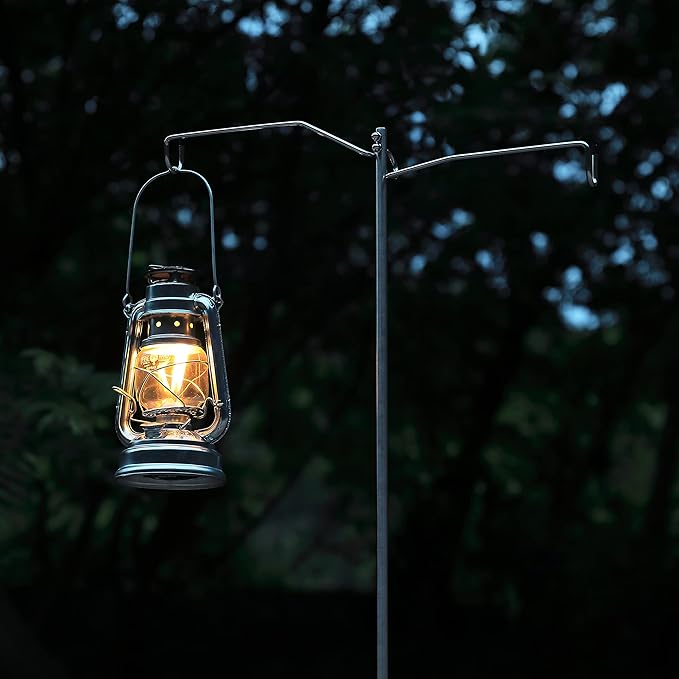 camping moon CAMPINGMOON Heavy Duty Stainless Steel Lantern Pile Driver Height Adjustable with Tripod Stand and Storage Bag D-240, D-243