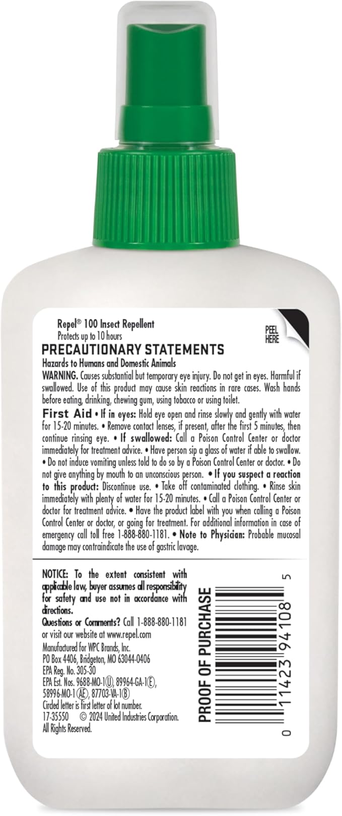 Repel 100 Insect Repellent, Pump Spray, 4-Fluid Ounces, 10-Hour Protection