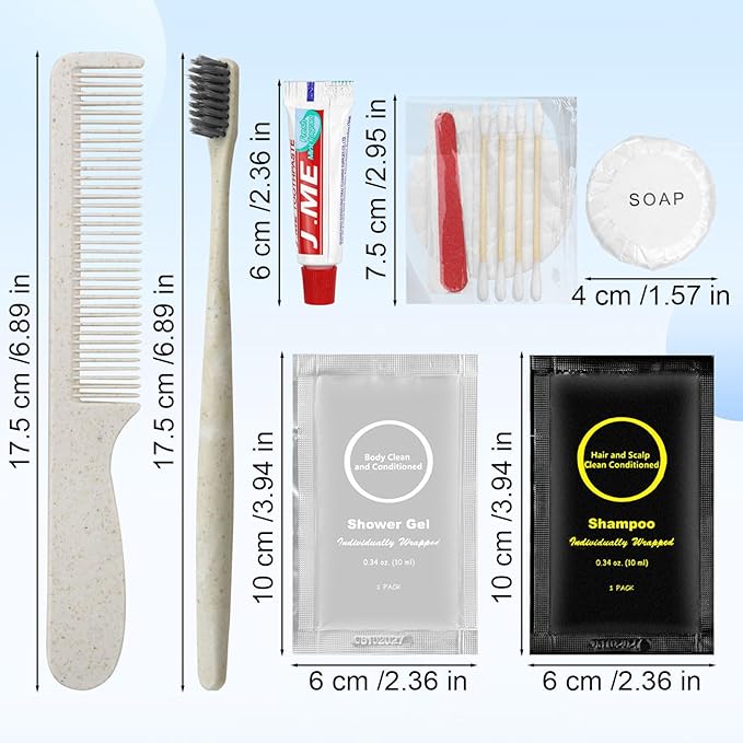 Toiletry Kits Homeless Personal Hygiene Kits for Homeless Care Package Supplies In Bulk, Disposable Travel Size Essential Women Men Toiletries Set for Hotel, Charity,Camping,Travel (40 Pack)