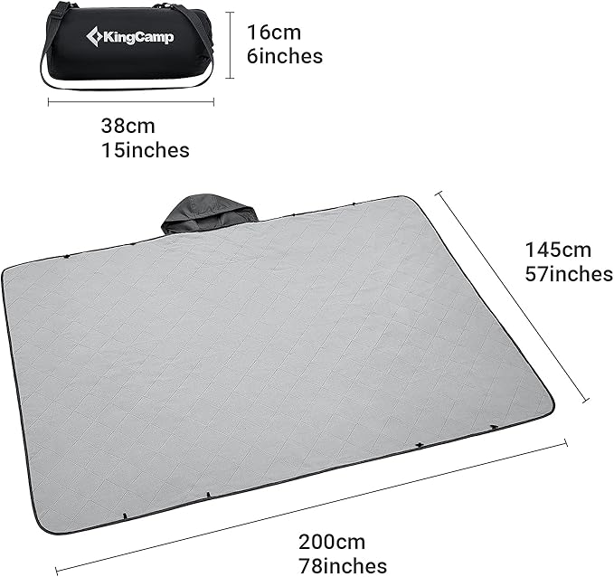KingCamp Hooded Stadium Blanket - Waterproof & Windproof Fleece Blanket for Sports, Concerts, Park, Travel & Hiking
