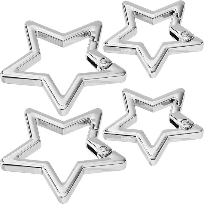 Star Carabiner, Zinc Alloy Heavy Duty Star Shaped Keychain Clip, Carabiner Clip for Camping, Hiking, Fishing