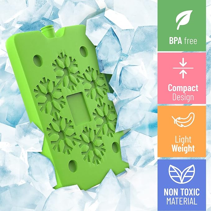 TrekProof Ice Packs for Lunch boxes and Coolers | Bento Lunch Box Ice Packs, Cooler Bag for Work, School, Picnic or Camping | Reusable Small Freezer Pack, Adult and Kid Friendly