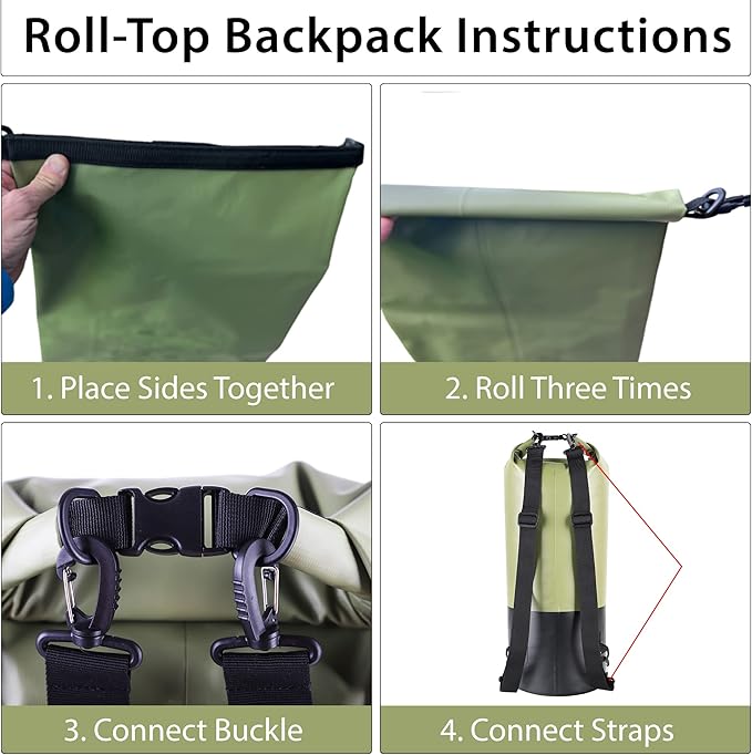 Malo’o 30L Heavy Duty 100% Waterproof Roll-Top Dry Bag Backpack – Keeps Gear Dry for Fishing, Rafting, Kayaking, Beach, Boating, Hiking, and Camping - Travel Safe - Easy To Use Dry Bag Backpack