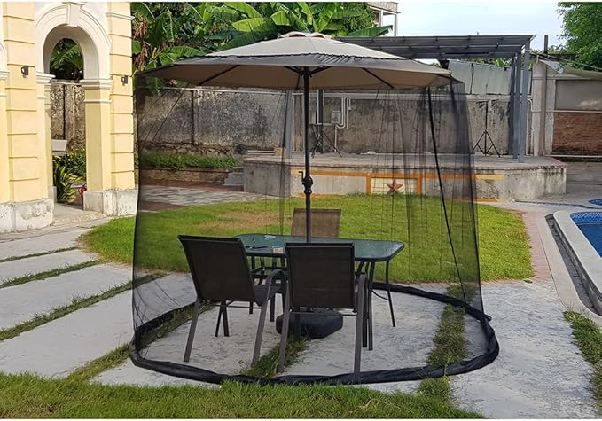 10FT Mosquito Net for Patio Umbrella Outdoors Screen Polyester Hanging Tent (Mosquito Net Only) (10FT)