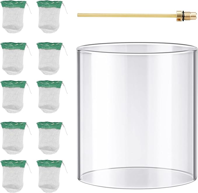 Camping Lantern Accessories for Coleman Lantern Replacement Part Glass Globe, Lantern Mantles, Check Valve and Air Stem Compatible with Standard Shape Coleman Fueled Propane Lanterns 