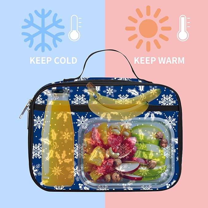 rickyh style Lunch Box with Padded Liner, Spacious Insulated Lunch Bag Durable Thermal Lunch Cooler Pack with Strap for Men Women Boys Girls Adults School Sports Beach Picnic Work Camp,2 Pocket