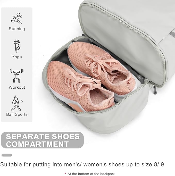 coofay Small Gym Backpack For Women Waterproof Backpack With Shoe Compartment Lightweight Travel Backpack Workout Sports Backpack Small Gym Bag