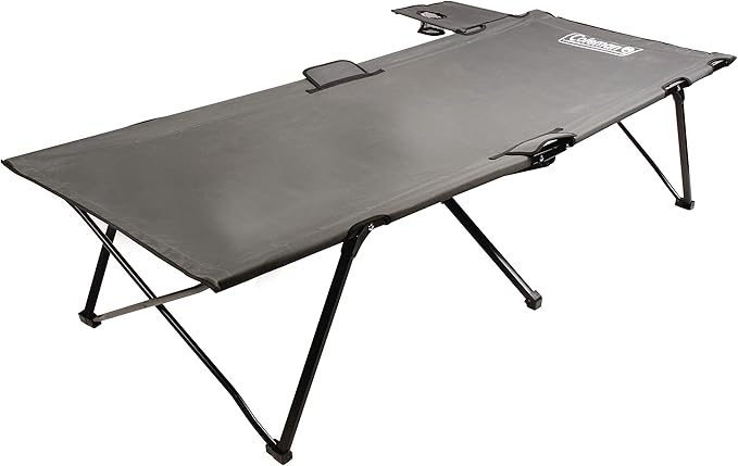 Coleman Pack-Away Camping Cot with Removable Side Table, Extra Wide Cot Fits Adults up to 6ft 6in or 300lbs, Carry Bag Included