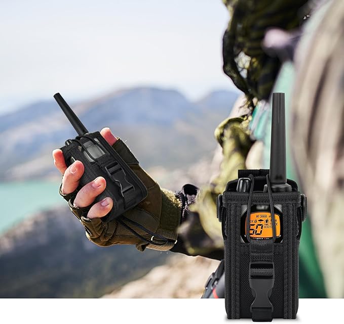 ANKHOH Radio Holster Pouch Compatible with GXT1000VP4 50 Channel GMRS Two-Way Radio, Long Range Walkie Talkie Case, Storage Holder with Adjustable Shoulder Strap (Bag Only)