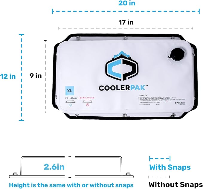 7lb, 10lb, 15lb Refillable Reusable Ice Pack – Stays Cold for Days – Non-Toxic, Leakproof, and Suitable for Potable Drinking Water – Built Tough, Rolls Up for Easy Storage