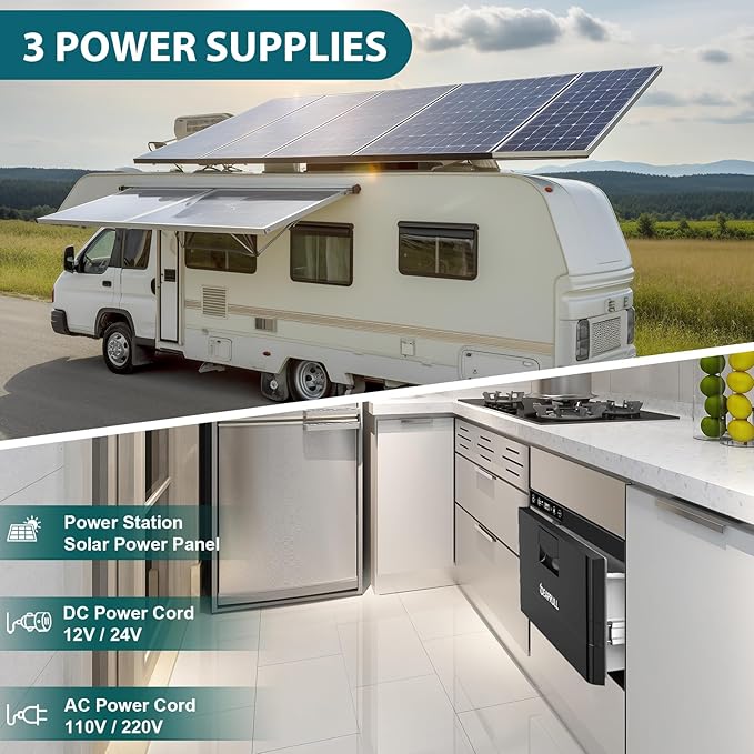 12 Volt Drawer Refrigerator, 31L(33QT) Drawer Electric Cooler RV Refrigerator APP Control (-4โ-68โ), Car Fridge Freezer for Travel Camping Road Trips Tailgating, Truck Van SUV 12/24V DC