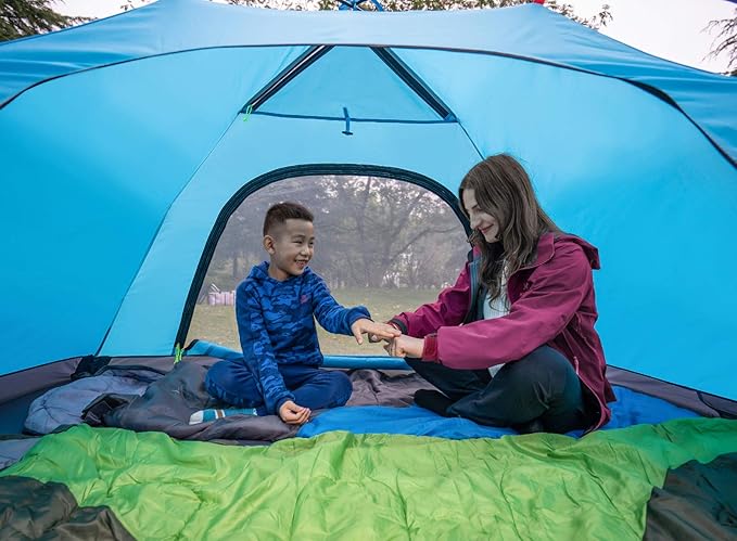 KAZOO 2/4 Person Camping Tent Outdoor Waterproof Family Large Tents 2/4 People Easy Setup Tent with Porch Double Layer