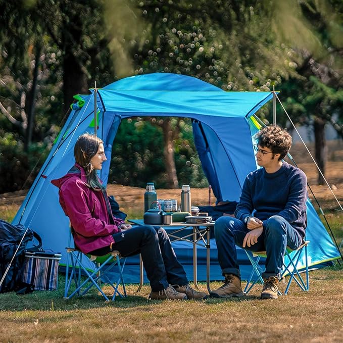 KAZOO 2/4 Person Camping Tent Outdoor Waterproof Family Large Tents 2/4 People Easy Setup Tent with Porch Double Layer