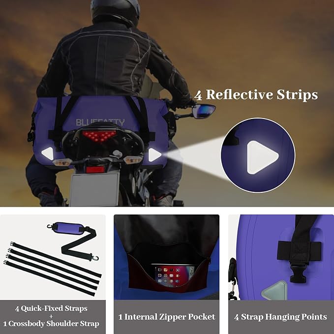 Large Waterproof Duffel Bag Roll-top Heavy Duty Dry Duffle Bags for Motorcycling, Rafting, Boating, SUP, Kayaking, Travel, 70L(Blue)