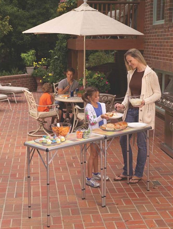 Coleman 4-in-1 Outdoor Folding Table, Lightweight Camping Table with 3 Adjustable Heights & Carry Handle, Great for Patio/Deck, Camping, Tailgating, & More