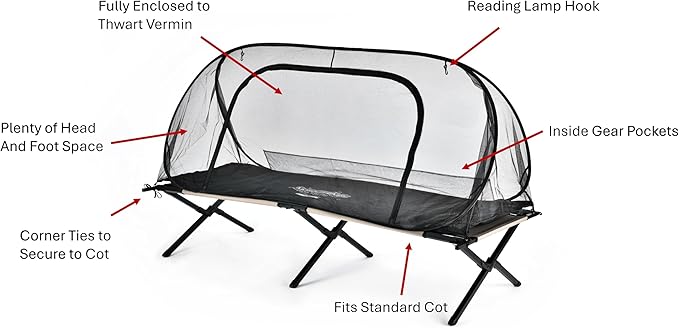 Wicked Cool MosquitOasis Pop-Up Mosquito Net Tent for Summer Camps and Camping