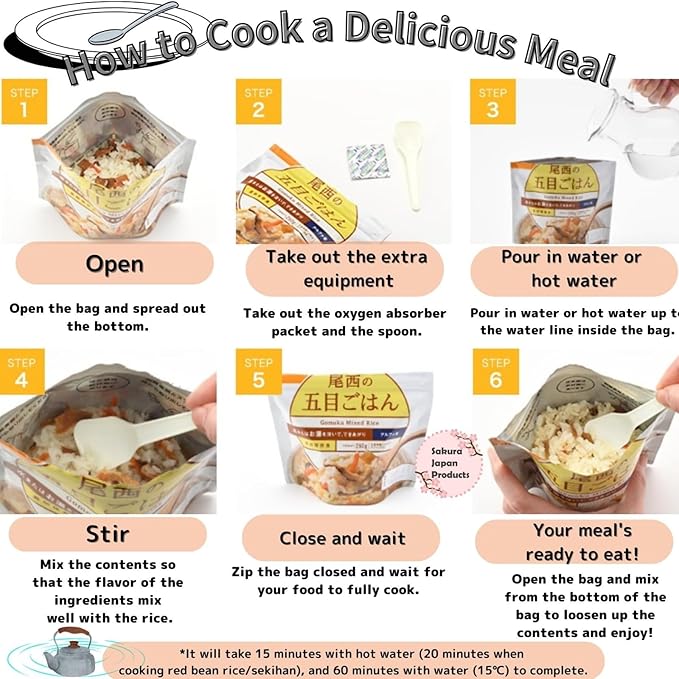 GOHAN JAPAN Japanese Dry Curry Dried Alpha Rice (100% Japan-based) for Camping Mountain Climbing Emergencies 100g/3.5oz A filling 260g/9.2oz meal per 1-pack by Onisi Foods (3-packs, 300, Gram)