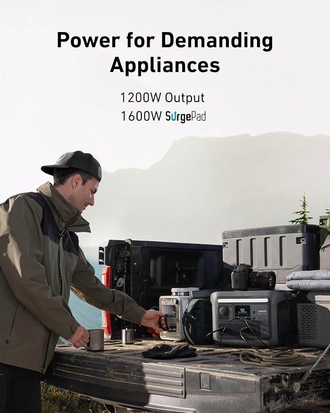 Anker SOLIX C800 Portable Power Station, 1200W (Peak 1600W) Solar Generator, Full Charge in 58 Min, 768Wh LiFePO4 Battery for Outdoor Camping, RVs, Road Trip, and Power Outages (Optional Solar Panel)