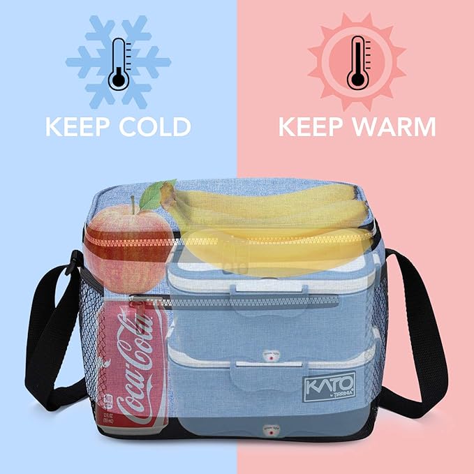 Tirrinia Insulated Lunch Box for Men/Women, Leakproof Thermal Lunch Bag for Office Picnic Work Beach Camping,Reusable Lunch Cooler Tote for Adult, Light Blue