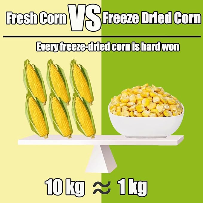 Premium Freeze Dried Sweet Corn Kernels 7 Oz/200g,No Sugar & Additives Healthy Snack Foods for Kids or Adults 100% Natural Freeze Dried Vegetables for Soups,Salads,Baking,Yogurt,Snacks