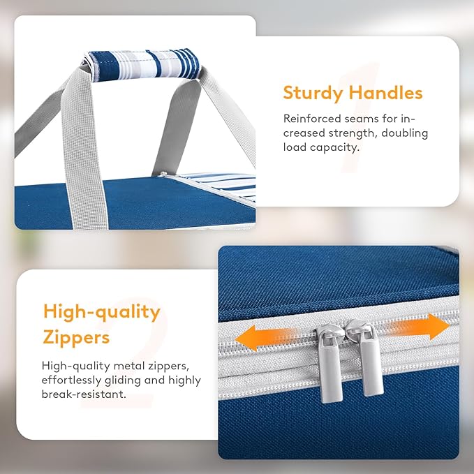 Insulated Casserole Carrier for Hot or Cold Food, Lasagna Lugger Tote for Potluck Parties/Picnic/Cookouts, Fits 9"×13" Baking Dish, Dark Blue