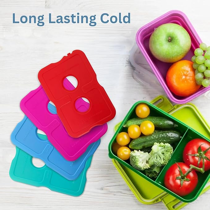 GURIN Reusable Ice Packs for Lunch Box/Coolers, Bag, or Backpack Coolers - Cold Up to 8-12 Hours Long Lasting for Camping Picnic, Outdoor Activities, Food Delivery