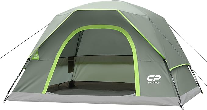 CAMPROS CP Tents for Camping 4/6 Person Tent Waterproof Windproof Double Layer Camping Tent, Easy Setup Dome Tent with Large Mesh Windows & Wider Door for Outdoor Camping & Hiking