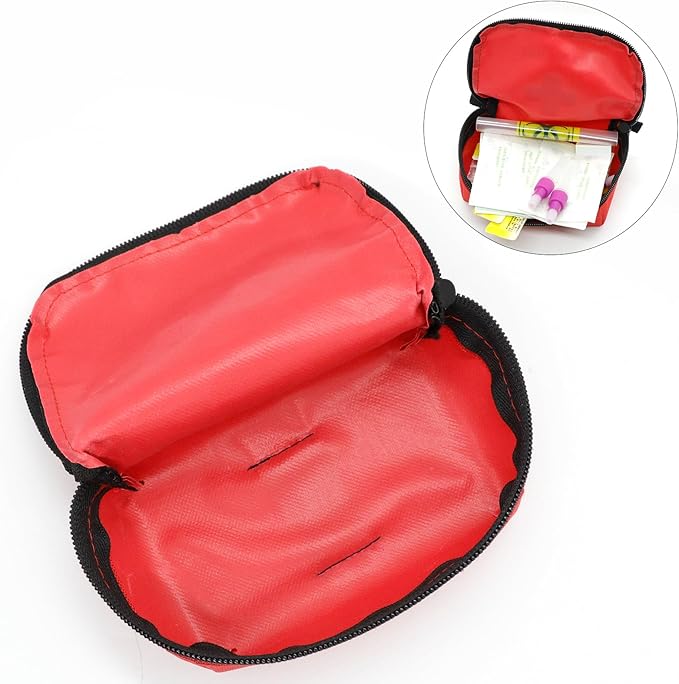 Faylapa 12Pcs Mini Empty First Aid Bag, 5.5x3.5x1.5 inches Travel Pouch Bag for Travel, Car, Home, Office, Camping, Outdoor (Bag Only)