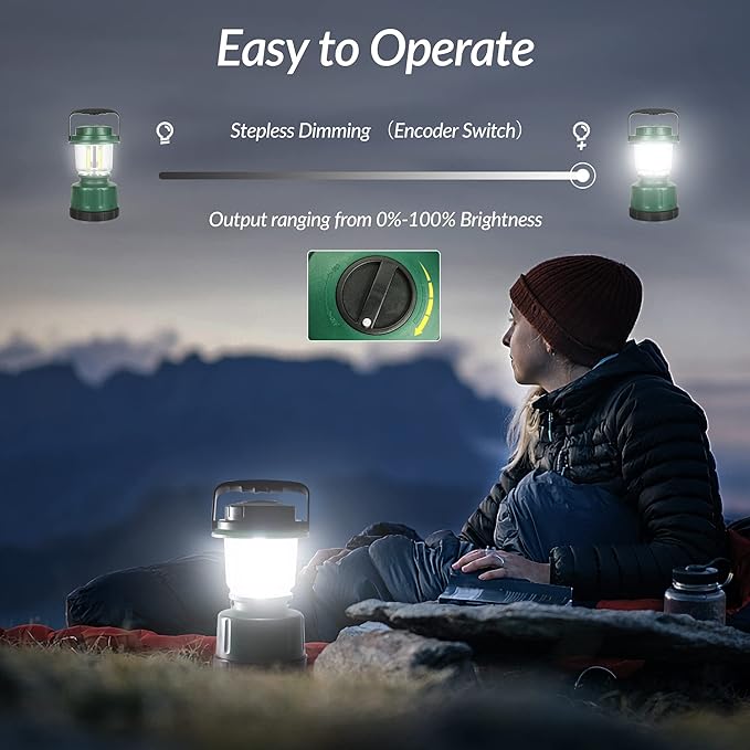 LED Camping Lantern, COB Battery Lanterns 4D Batteries Powered 2500LM, Water Resistant Emergency Light for Power Outage, Hurricane, Hiking
