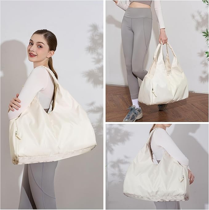 forestfish Yoga Gym Bag for Women with Shoes Compartment & Wet Dry Storage Pockets Lightweight Duffel Bag