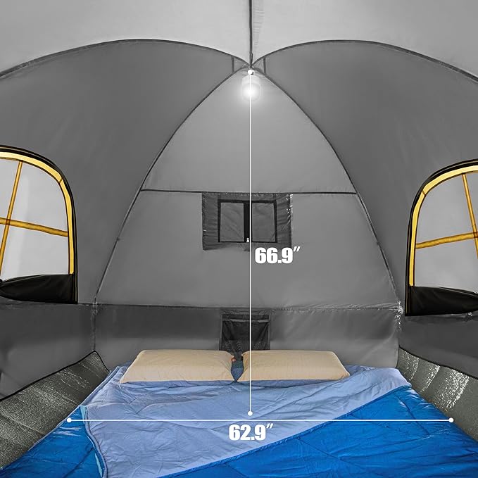 Pickup Truck Tent, Waterproof PU2000mm Double Layer for 5.5-6.0 FT Truck Bed, Portable Bed Tent for Camping, Gray