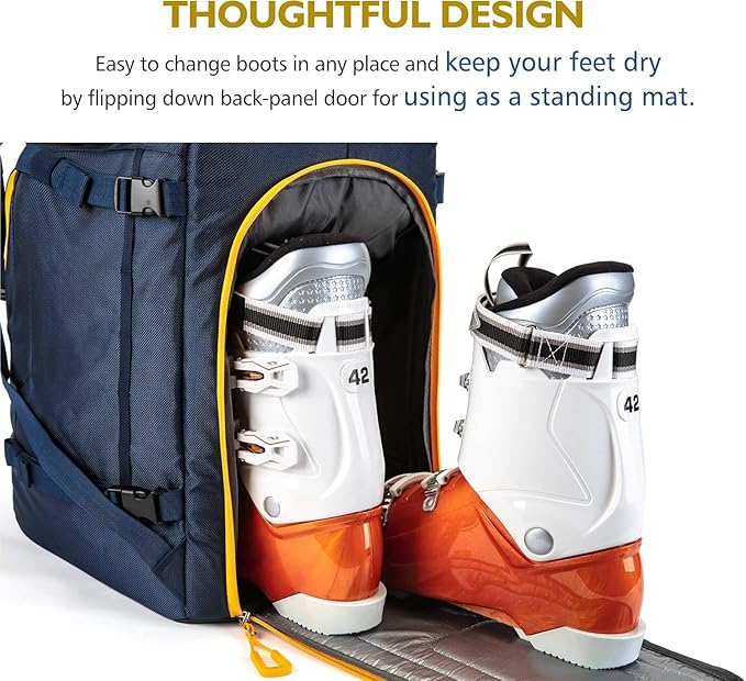 Unigear Ski Boot Bag, 70L Ski Boot Travel Backpack for Ski Helmet, Goggles, Gloves, Skis, Snowboard & Accessories(Blue)