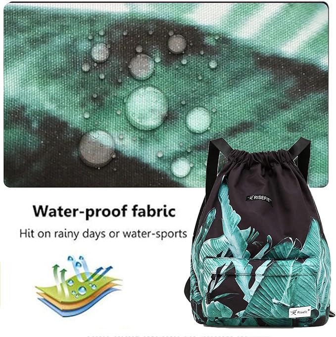 Waterproof Drawstring Bag, Gym Bag Sackpack Sports Beach Backpack for Men Women