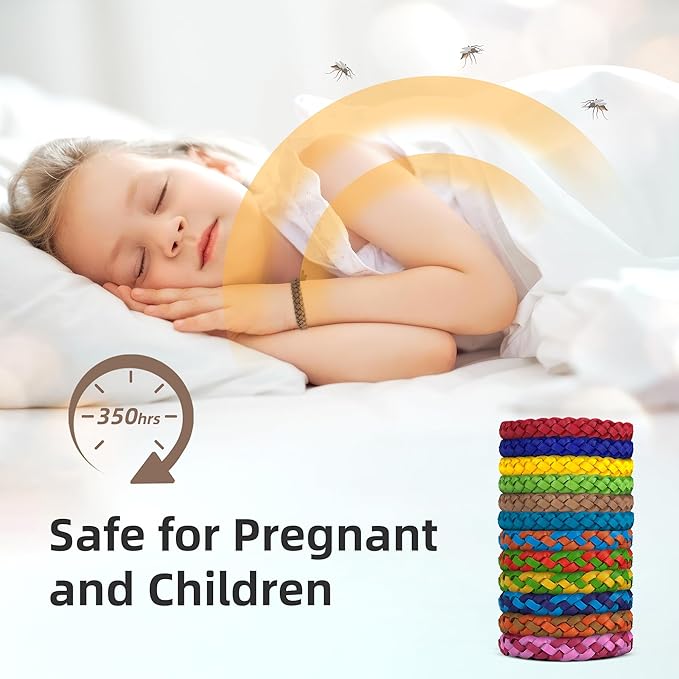 BuggyBand 18 Pack Mosquito Repellent Bracelets, DEET-Free Natural Bands, PU Leather Insect & Bug Repellent Wrist Bands for Kids & Adults, Individually Wrapped